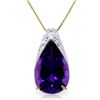 Genuine 5 ctw Amethyst Necklace Jewelry 14KT Yellow Gold - REF-27T2A