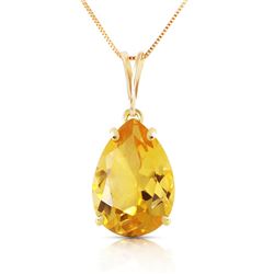 Genuine 5 ctw Citrine Necklace Jewelry 14KT Yellow Gold - REF-30X3M