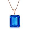 Genuine 7 ctw Blue Topaz Necklace Jewelry 14KT Rose Gold - REF-35W9Y