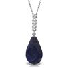 Genuine 8.88 ctw Sapphire & Diamond Necklace Jewelry 14KT White Gold - REF-35A4K
