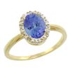 Natural 1.35 ctw Tanzanite & Diamond Engagement Ring 10K Yellow Gold - REF-42Y9X
