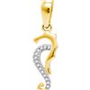 0.04 CTW Diamond Seahorse Animal Pendant 10KT Yellow Gold - REF-7Y4X
