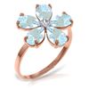 Genuine 2.22 ctw Aquamarine & Diamond Ring Jewelry 14KT Rose Gold - REF-42A2K