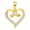 0.08 CTW Diamond Bound Tied Heart Love Pendant 10KT Yellow Gold - REF-11H2M