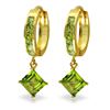 Image 1 : Genuine 4 ctw Peridot Earrings Jewelry 14KT Yellow Gold - REF-53R2P