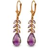 Genuine 11.20 ctw Amethyst Earrings Jewelry 14KT Rose Gold - REF-56A2K
