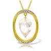 Genuine 12.35 ctw White Topaz & Diamond Necklace Jewelry 14KT Yellow Gold - REF-112R8P