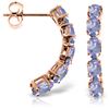 Genuine 2.5 ctw Tanzanite Earrings Jewelry 14KT Rose Gold - REF-52V9W