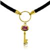 Genuine 0.50 ctw Pink Topaz Necklace Jewelry 14KT Rose Gold - REF-66N2R