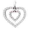 0.50 CTWDiamond Double Heart Pendant 14KT White Gold - REF-49Y5X