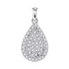 0.25 CTW Diamond Teardrop Cluster Pendant 10KT White Gold - REF-24F2N
