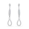 Image 1 : 0.20 CTW Diamond Teardrop Dangle Earrings 10KT White Gold - REF-22M4H