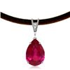Genuine 5.01 ctw Ruby & Diamond Necklace Jewelry 14KT White Gold - REF-59Z8N