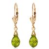 Image 1 : Genuine 4.5 ctw Peridot Earrings Jewelry 14KT Yellow Gold - REF-22X7M