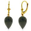 Genuine 24.5 ctw Black Spinel Earrings Jewelry 14KT Yellow Gold - REF-33N7R