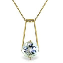 Genuine 1.45 ctw Aquamarine Necklace Jewelry 14KT Yellow Gold - REF-27V6W