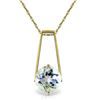 Genuine 1.45 ctw Aquamarine Necklace Jewelry 14KT Yellow Gold - REF-27V6W