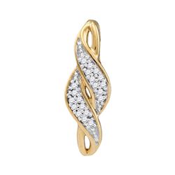 0.05 CTW Diamond Crossover Cluster Pendant 10KT Yellow Gold - REF-7N4F