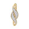 Image 1 : 0.05 CTW Diamond Crossover Cluster Pendant 10KT Yellow Gold - REF-7N4F