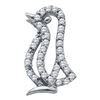 0.16 CTW Diamond Penguin Bird Animal Pendant 10KT White Gold - REF-13M4H