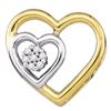 0.03 CTW Diamond Heart Love Pendant 10KT Yellow Gold - REF-7N4F