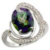 Natural 6.53 ctw mystic-topaz & Diamond Engagement Ring 14K White Gold - REF-72W8K