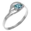 Genuine 0.30 CTW Blue Topaz Ring Jewelry 14KT White Gold - REF-30W5Y