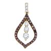 Image 1 : 0.48 CTW Cognac-brown Color Diamond Teardrop Journey Pendant 10KT Yellow Gold - REF-34H4M