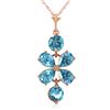 Genuine 3.15 ctw Blue Topaz Necklace Jewelry 14KT Rose Gold - REF-30K3V