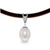 Genuine 4.01 ctw Pearl & Diamond Necklace Jewelry 14KT White Gold - REF-23A6K