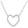 0.10 CTW Diamond Heart Love Pendant 10KT White Gold - REF-14X9Y