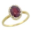 Image 1 : Natural 1.52 ctw Ruby & Diamond Engagement Ring 10K Yellow Gold - REF-21Z3Y