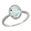 Image 1 : Natural 1.05 ctw Aquamarine & Diamond Engagement Ring 10K White Gold - REF-23W7K