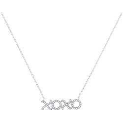 0.15 CTW Diamond XOXO Hugs Kisses Letter Pendant 10KT White Gold - REF-16N4F