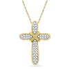 Image 1 : 0.12 CTW Diamond Bound Cross Pendant 10KT Yellow Gold - REF-12N2F