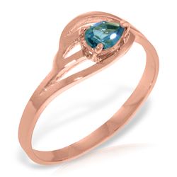 Genuine 0.30 CTW Blue Topaz Ring Jewelry 14KT Rose Gold - REF-30K5V