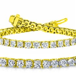 Natural 6ct VS-SI Diamond Tennis Bracelet 14K Yellow Gold - REF-492K1Y