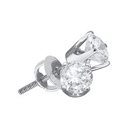 0.45 CTW Diamond Solitaire Stud Earrings 14KT White Gold - REF-75Y2X