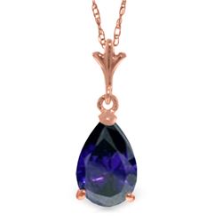 Genuine 1.50 ctw Sapphire Necklace Jewelry 14KT Rose Gold - REF-24X5M