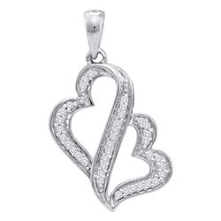 0.15 CTW Diamond Heart Love Pendant 10KT White Gold - REF-14K9W