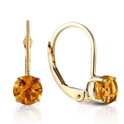 Genuine 1.20 ctw Citrine Earrings Jewelry 14KT Yellow Gold - REF-23V2W