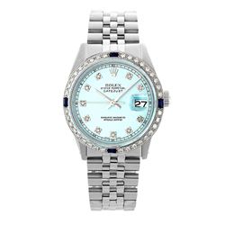 Rolex Pre-owned 36mm Mens Ice Blue Dial Stainless Steel - REF-580H3N