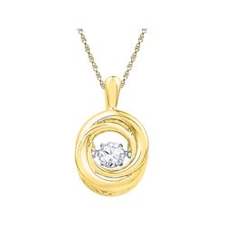 0.25 CTW Diamond Twinkle Moving Solitaire Pendant 10KT Yellow Gold - REF-44Y9X