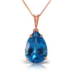 Genuine 6.5 ctw Blue Topaz Necklace Jewelry 14KT Rose Gold - REF-31W6Y