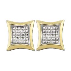 0.23 CTW Diamond Square Kite Cluster Earrings 10KT Yellow Gold - REF-25N4F