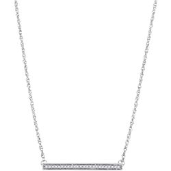 0.10 CTW Diamond Horizontal Bar Pendant 10KT White Gold - REF-19W4K