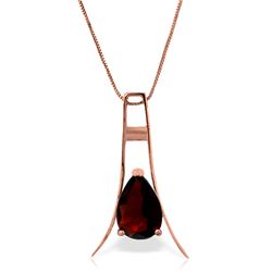 Genuine 1.50 ctw Garnet Necklace Jewelry 14KT Rose Gold - REF-35A4K