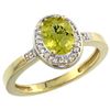 Image 1 : Natural 1.08 ctw Lemon-quartz & Diamond Engagement Ring 10K Yellow Gold - REF-25M2H