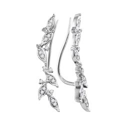 0.20 CTW Diamond Floral Earrings 10KT White Gold - REF-18Y7X