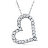 0.10 CTW Diamond Heart Love Pendant 10KT White Gold - REF-8N2F